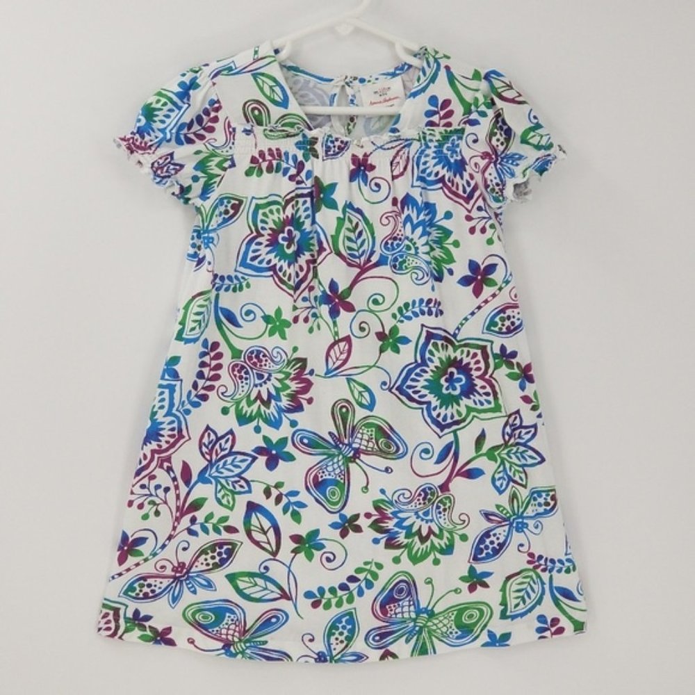Hanna Andersson Girls Dress Floral Print Sz 5-6